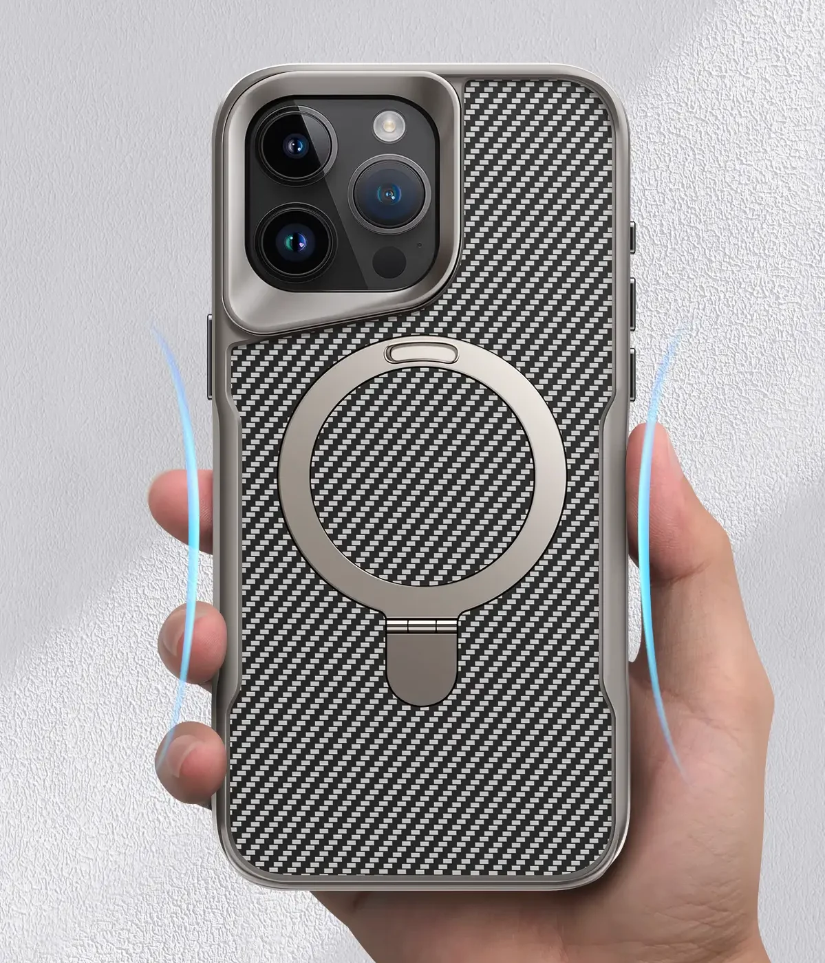 Carbon Fiber Case with Stand for iPhone Models 1