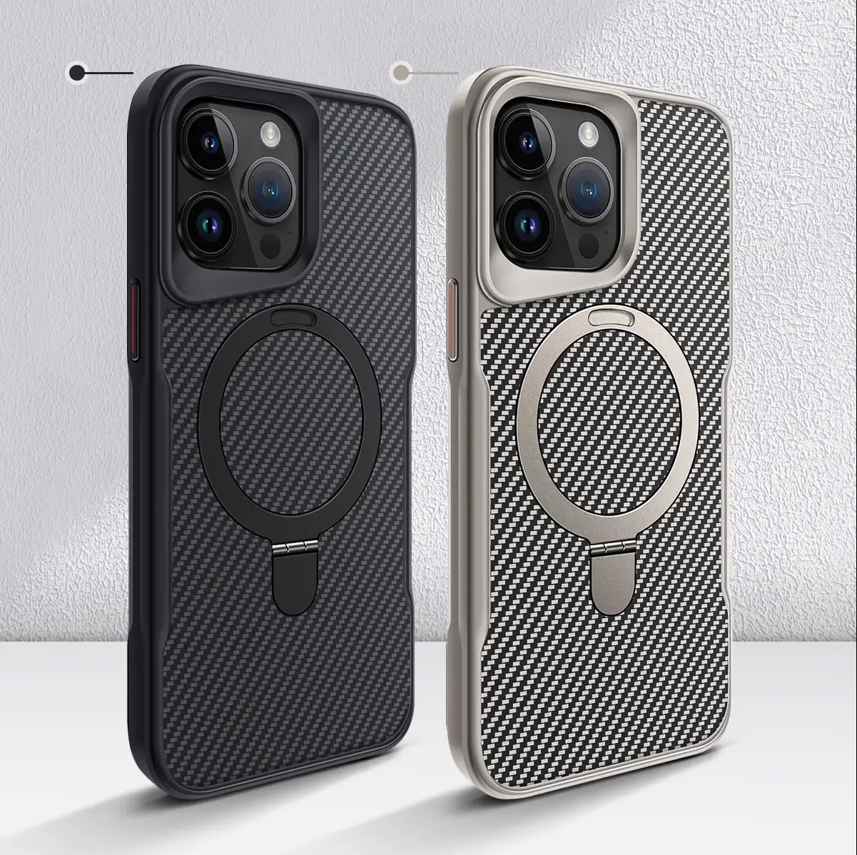 Carbon Fiber Case with Stand for iPhone Models 2