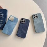 iPhone 17 Magnetic Shockproof Fabric Phone Case - Light Blue, Dark Blue, Gray 1