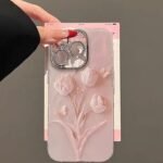 PH199 iPhone 16 Case - Light Pink Tulip Design for iPhone 15 Plus 2