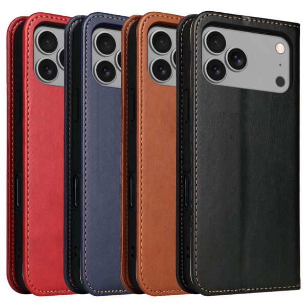 Protective PU Leather Flip Book Case for iPhone 17 Pro Max and More