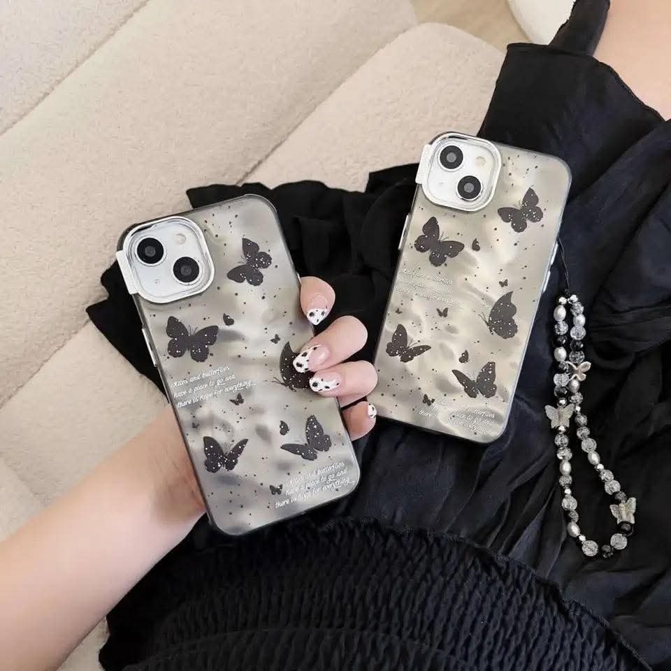 Sparkling Butterfly Phone Case with Charms for iPhone