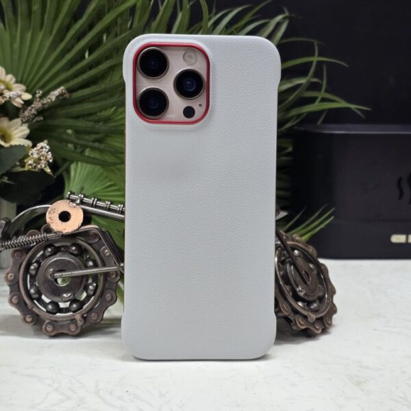 Stylish Slim PU Leather Case with Metal Camera Frame