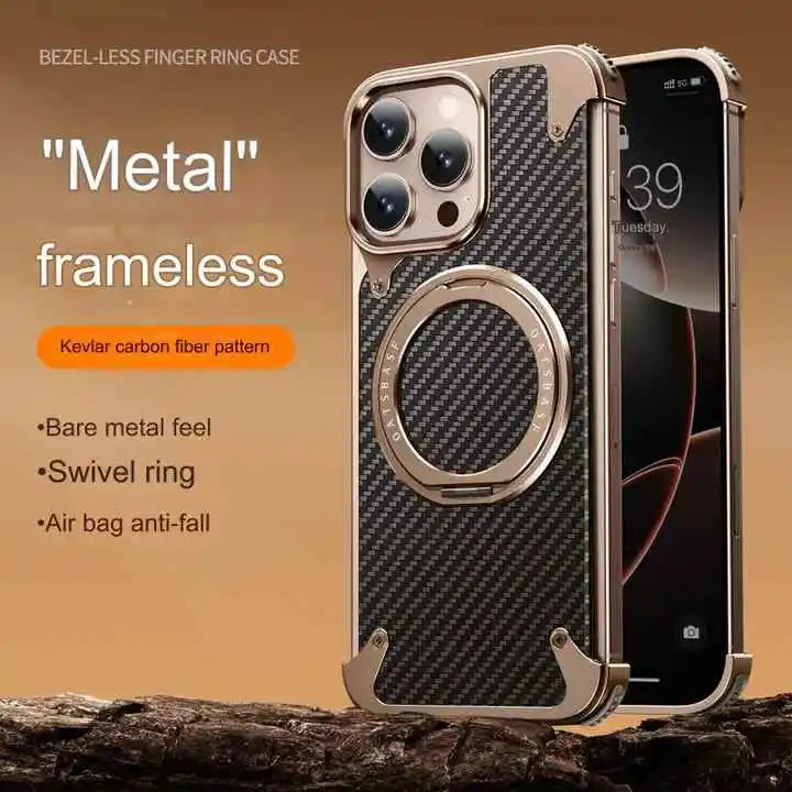 Aluminum Carbon Fiber iPhone Case with Magnetic Stand price in Bangladesh 1