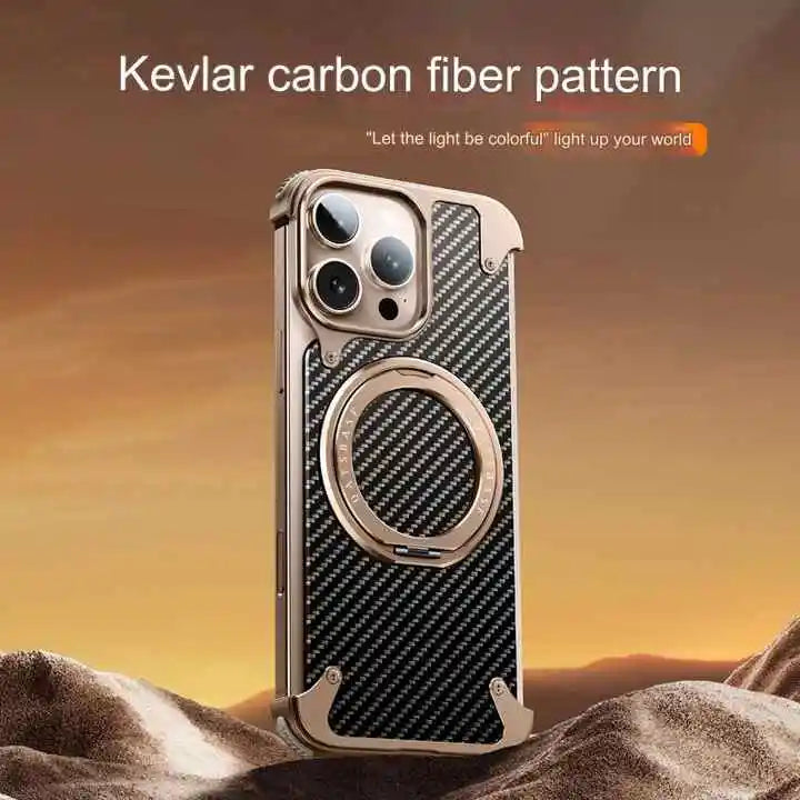 Aluminum Carbon Fiber iPhone Case with Magnetic Stand price in Bangladesh 5