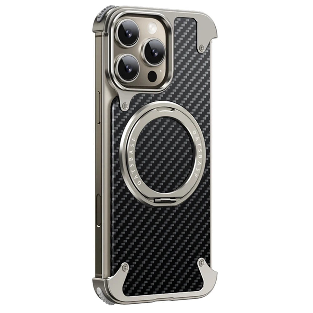 Aluminum Carbon Fiber iPhone Case with Magnetic Stand price in Bangladesh 6