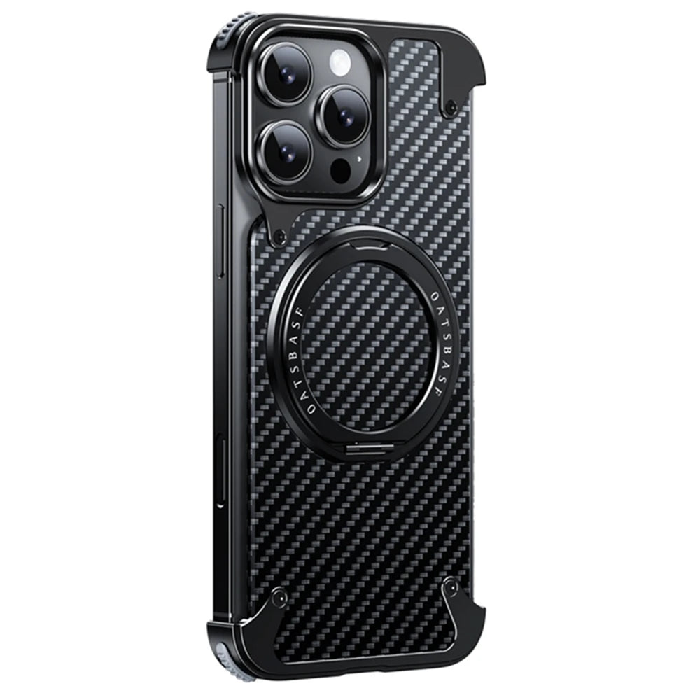 Aluminum Carbon Fiber iPhone Case with Magnetic Stand price in Bangladesh 7