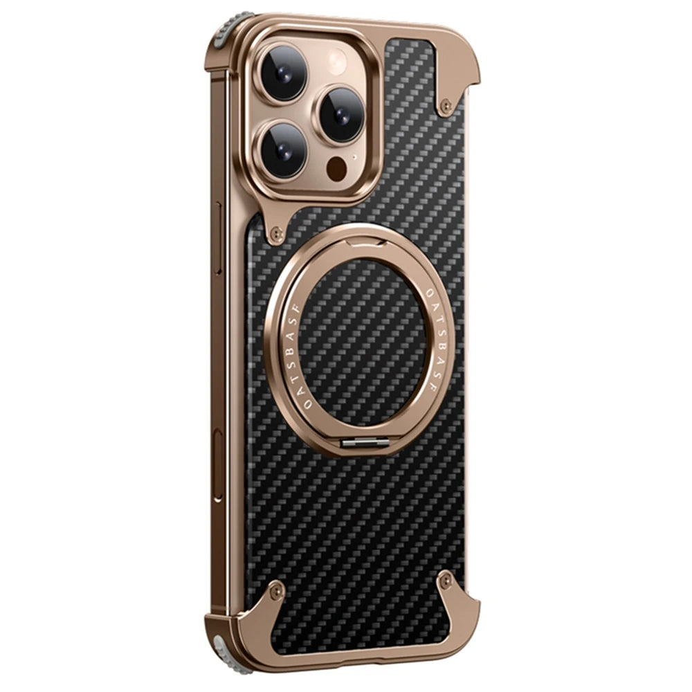 Aluminum Carbon Fiber iPhone Case with Magnetic Stand price in Bangladesh 8