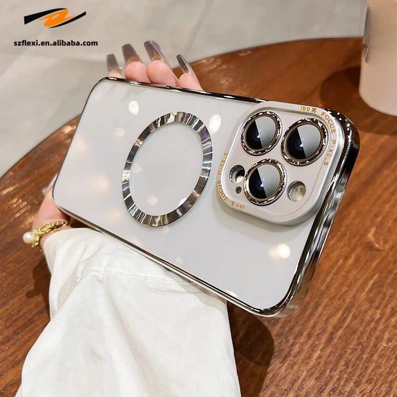 Clear Magnetic Case with Metal Lens Protector for iPhone 11