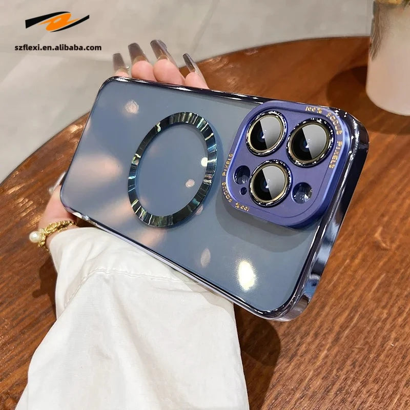 Clear Magnetic Case with Metal Lens Protector for iPhone 9