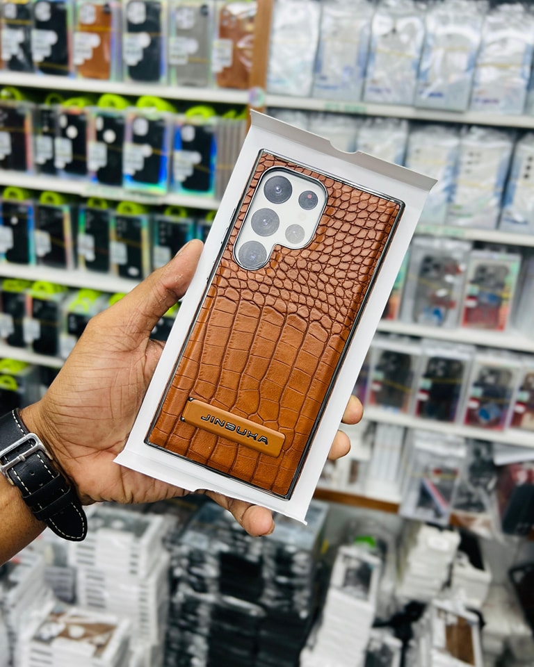 Crocodile Leather Phone Case with Stand for Samsung Models 2