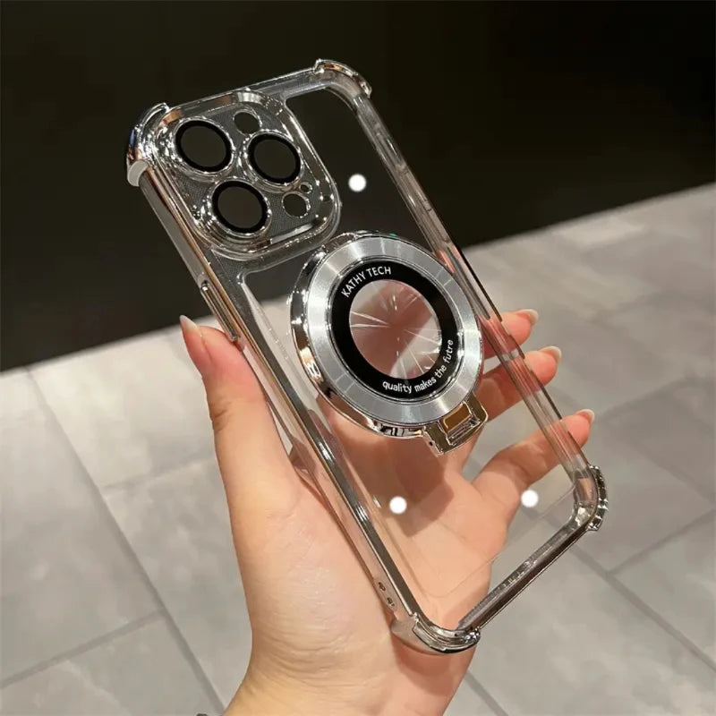 Durable Acrylic iPhone Case with Foldable Metal Support 4