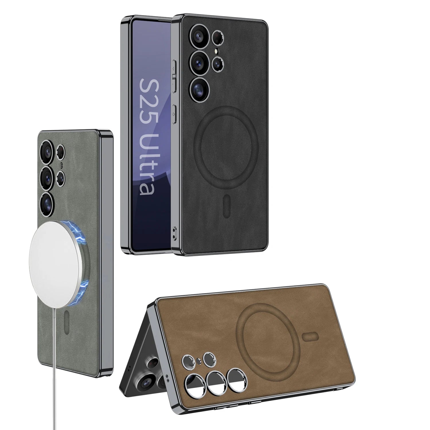 Electroplated Leather Case for Samsung Galaxy Models 2