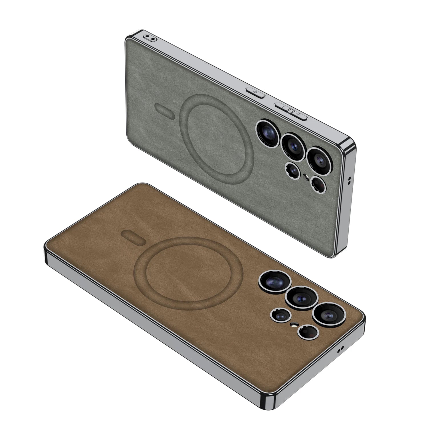 Electroplated Leather Case for Samsung Galaxy Models 4