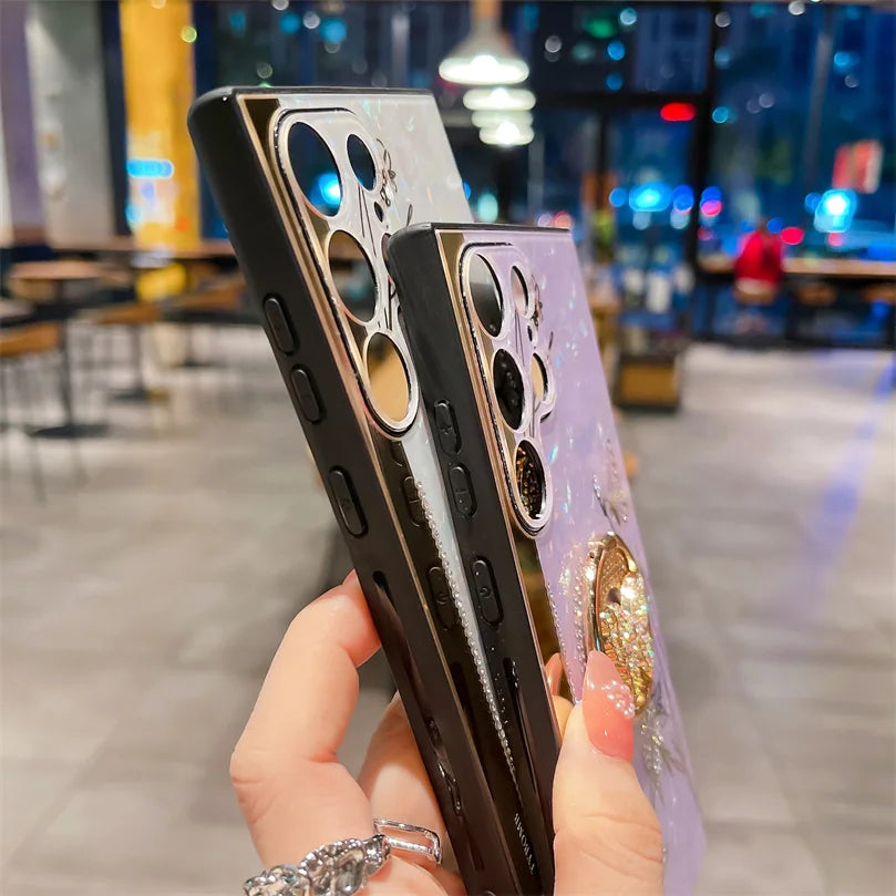 Elegant Butterfly Phone Cover with Ring for Samsung Devices 2