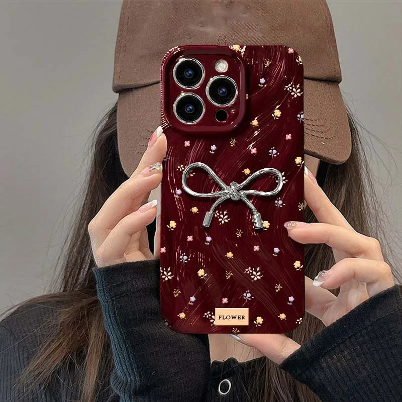 Floral Bowknot TPU iPhone Case price in Bangladesh 1