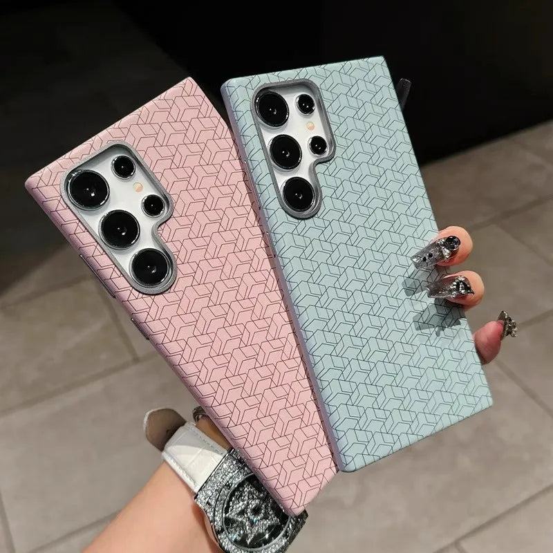 Geometric Leather Phone Case with Fall Protection price in Bangladesh 1