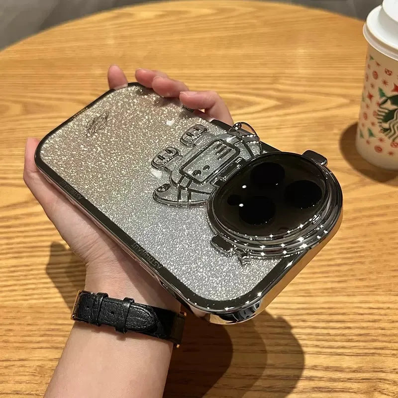 Glitter Astronaut Lens Holder Case for iPhone price in Bangladesh 8