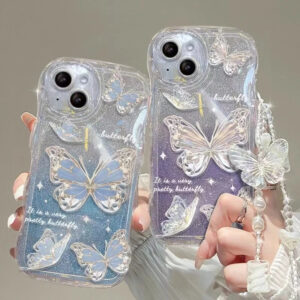 Glitter Butterfly TPU Case for iPhone Models