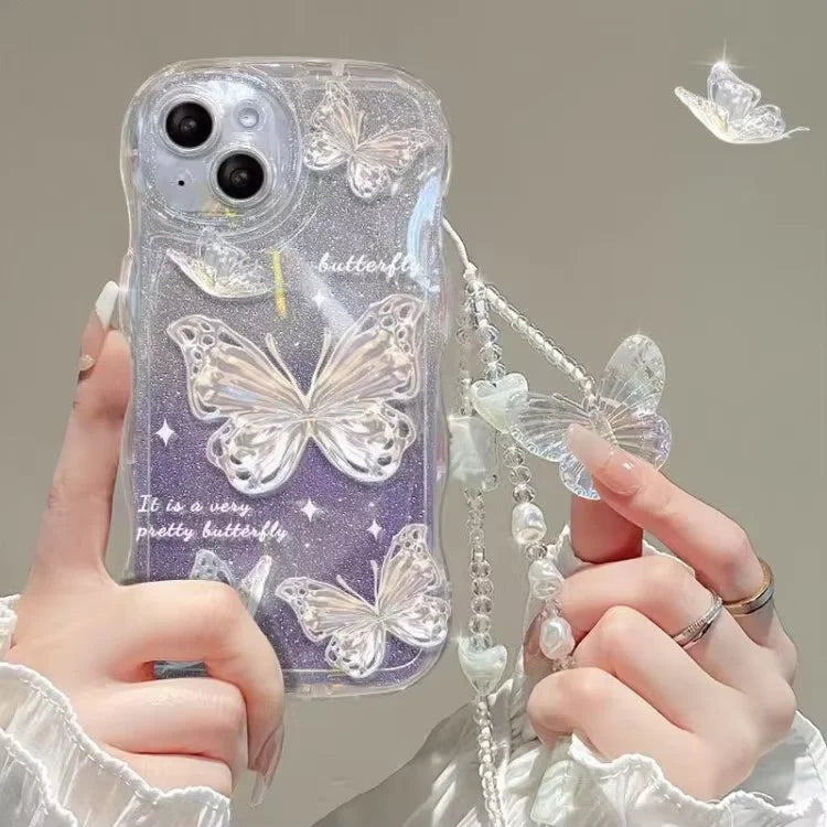 Glitter Butterfly TPU Case for iPhone Models 7