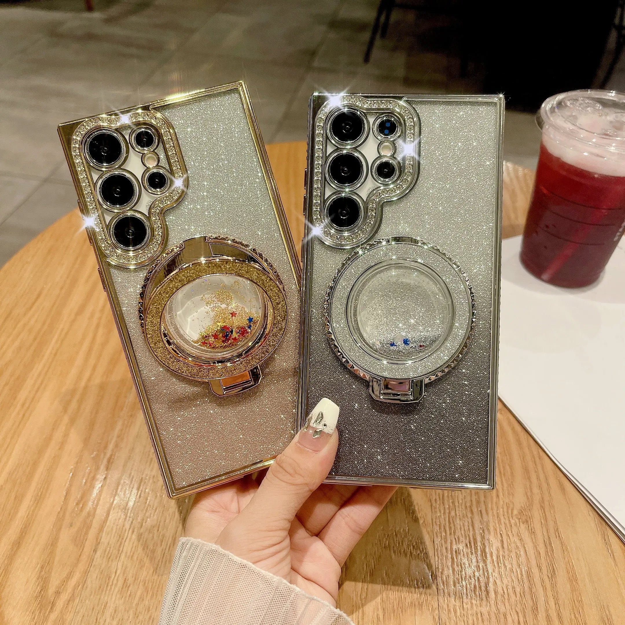 Glittering Magnetic Case with Stand for Samsung Galaxy