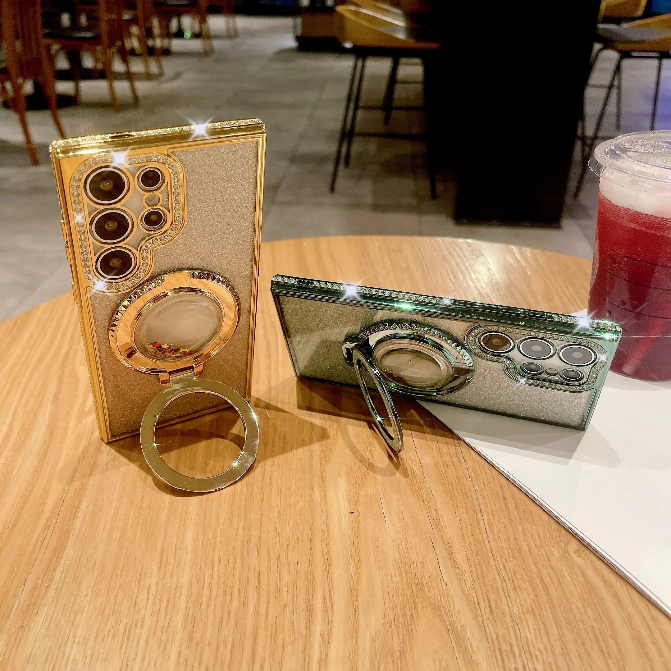 Glittering Magnetic Case with Stand for Samsung Galaxy 4