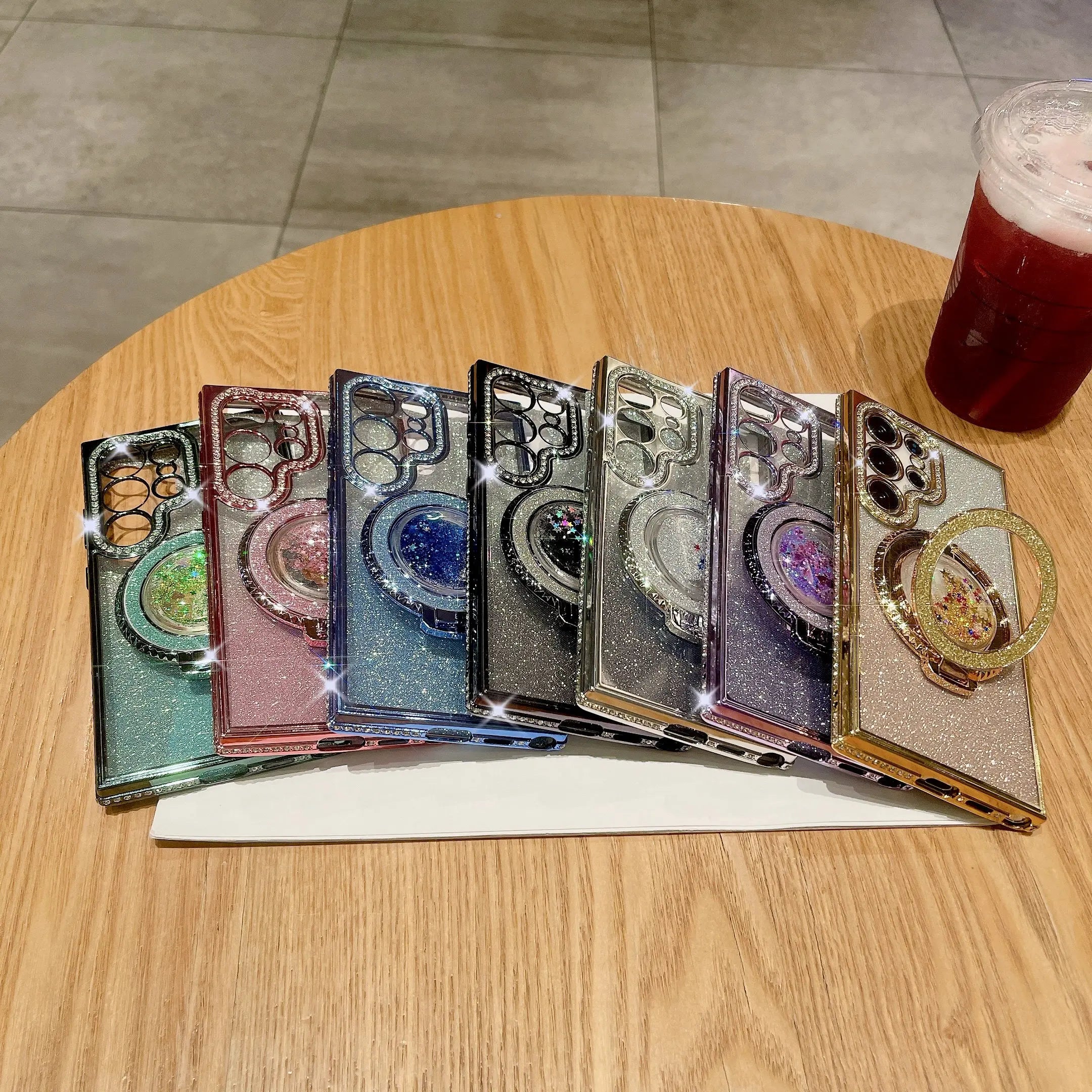 Glittering Magnetic Case with Stand for Samsung Galaxy 5