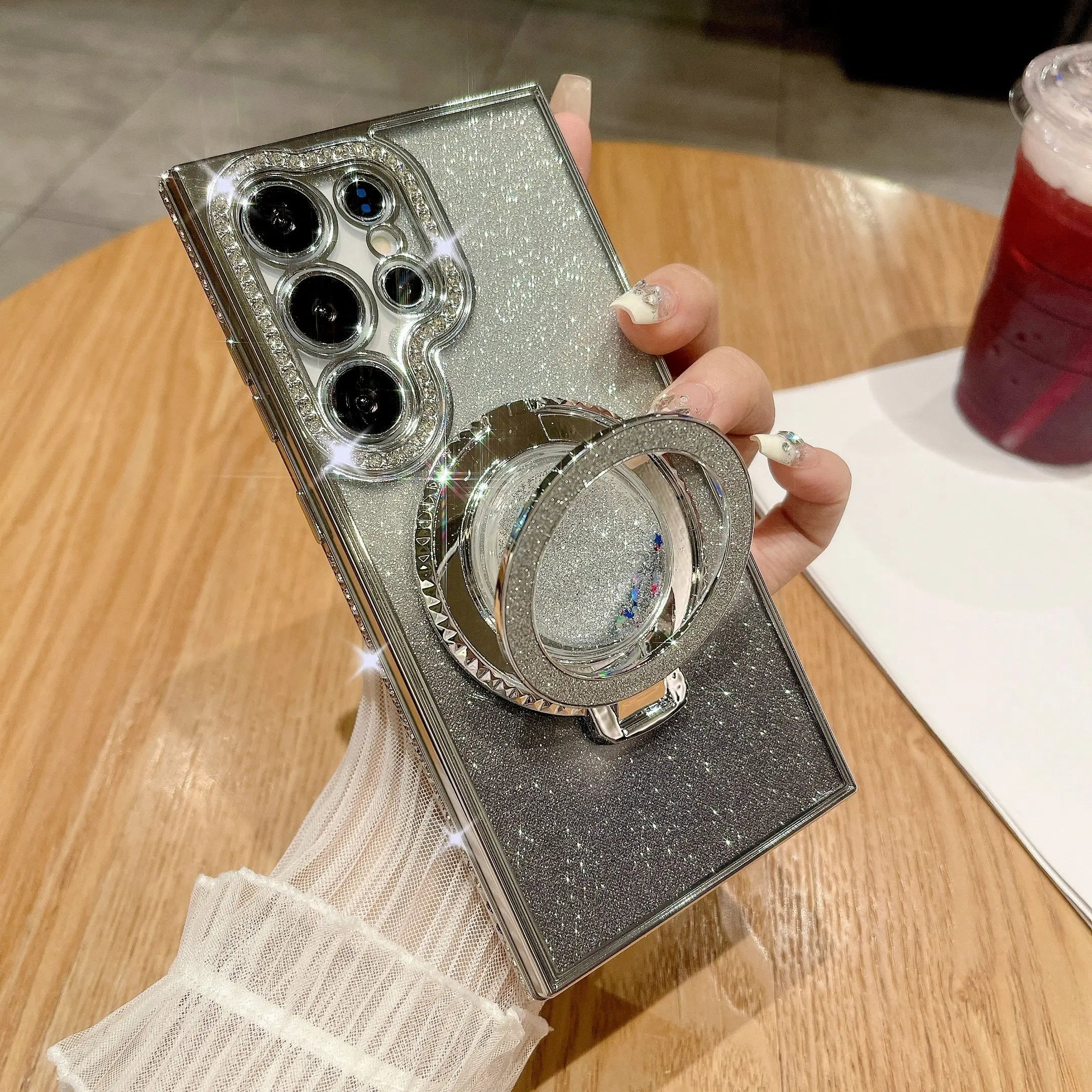 Glittering Magnetic Case with Stand for Samsung Galaxy 7