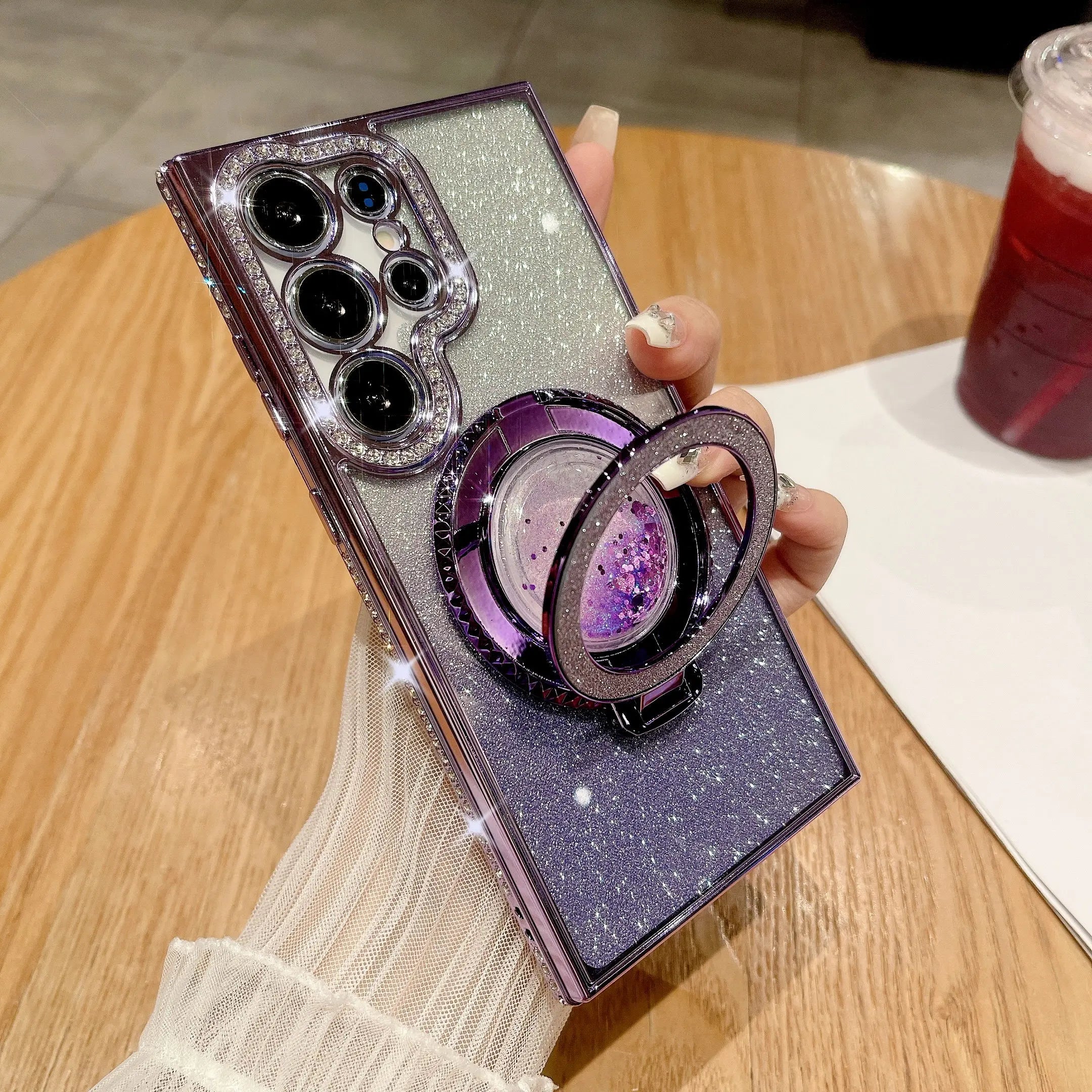 Glittering Magnetic Case with Stand for Samsung Galaxy 9