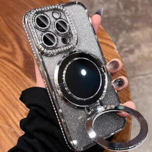 Hot Luxury Glitter Diamond Mirror Magnetic Phone Case with Holder price in Bangladesh