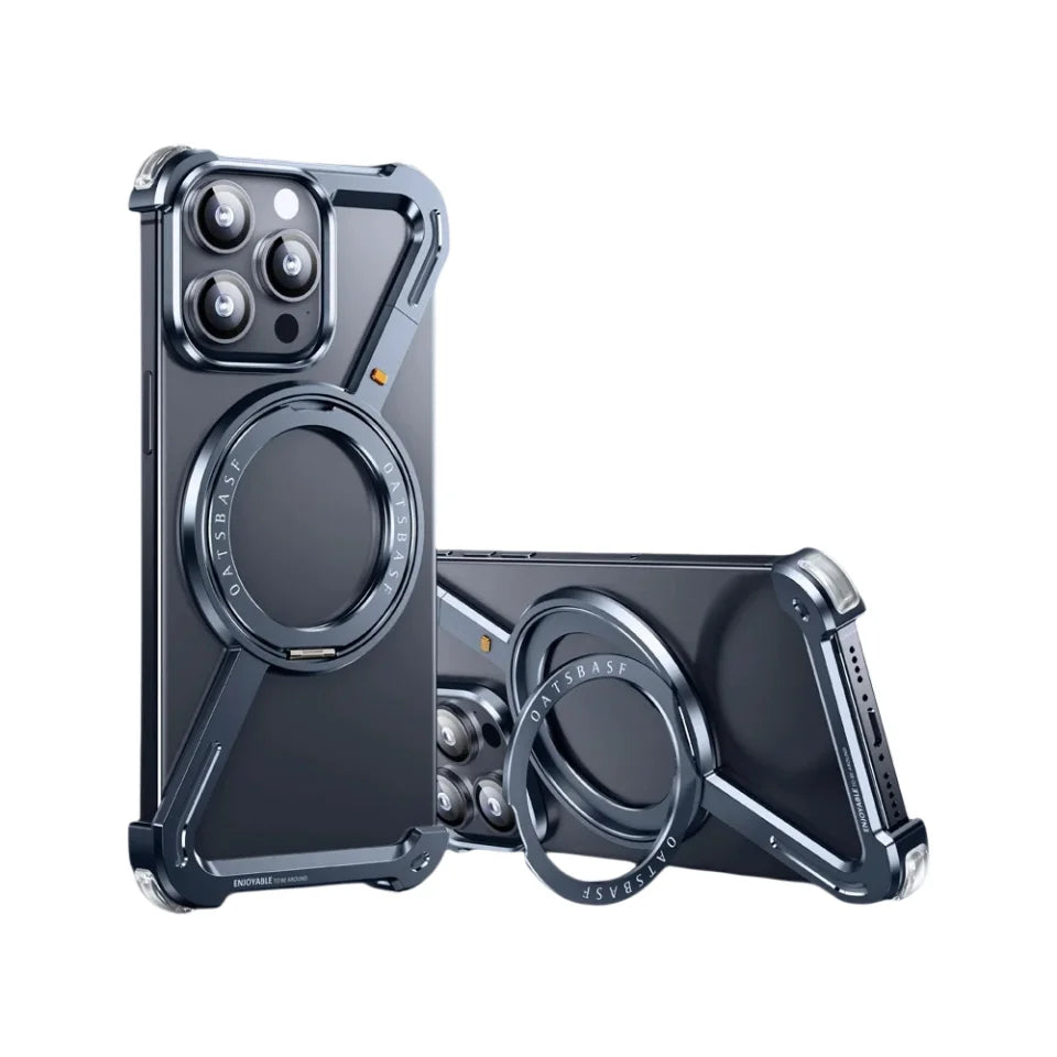 Aluminum Alloy iPhone 15 Pro Max/Plus Case with 360° Magnetic Holder price in Bangladesh 1