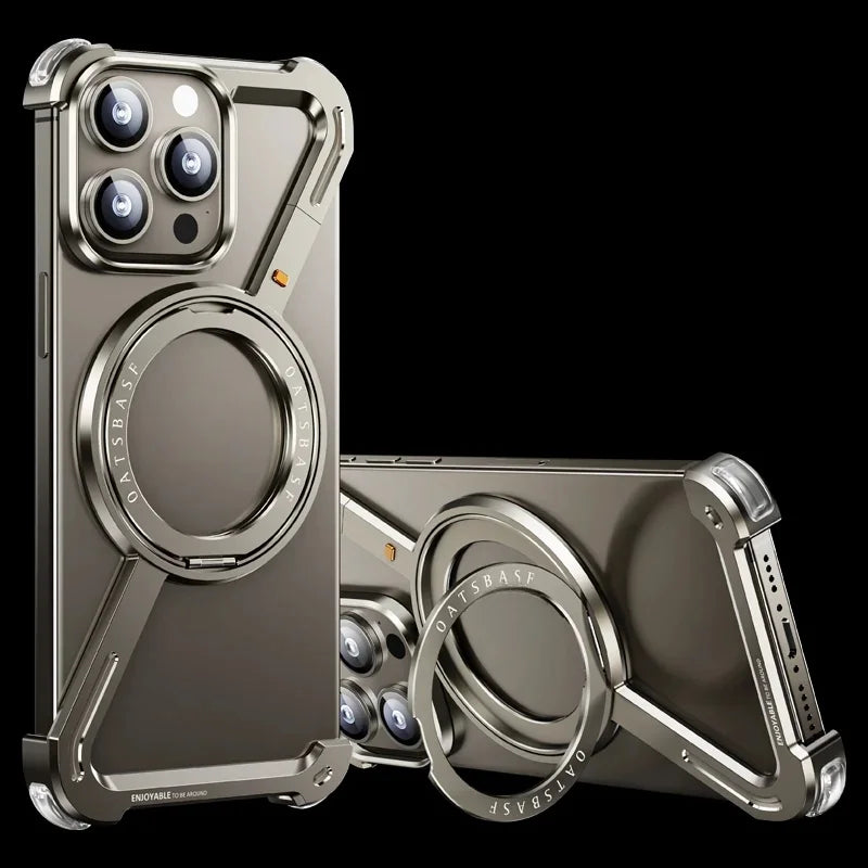 Aluminum Alloy iPhone 15 Pro Max/Plus Case with 360° Magnetic Holder price in Bangladesh 8