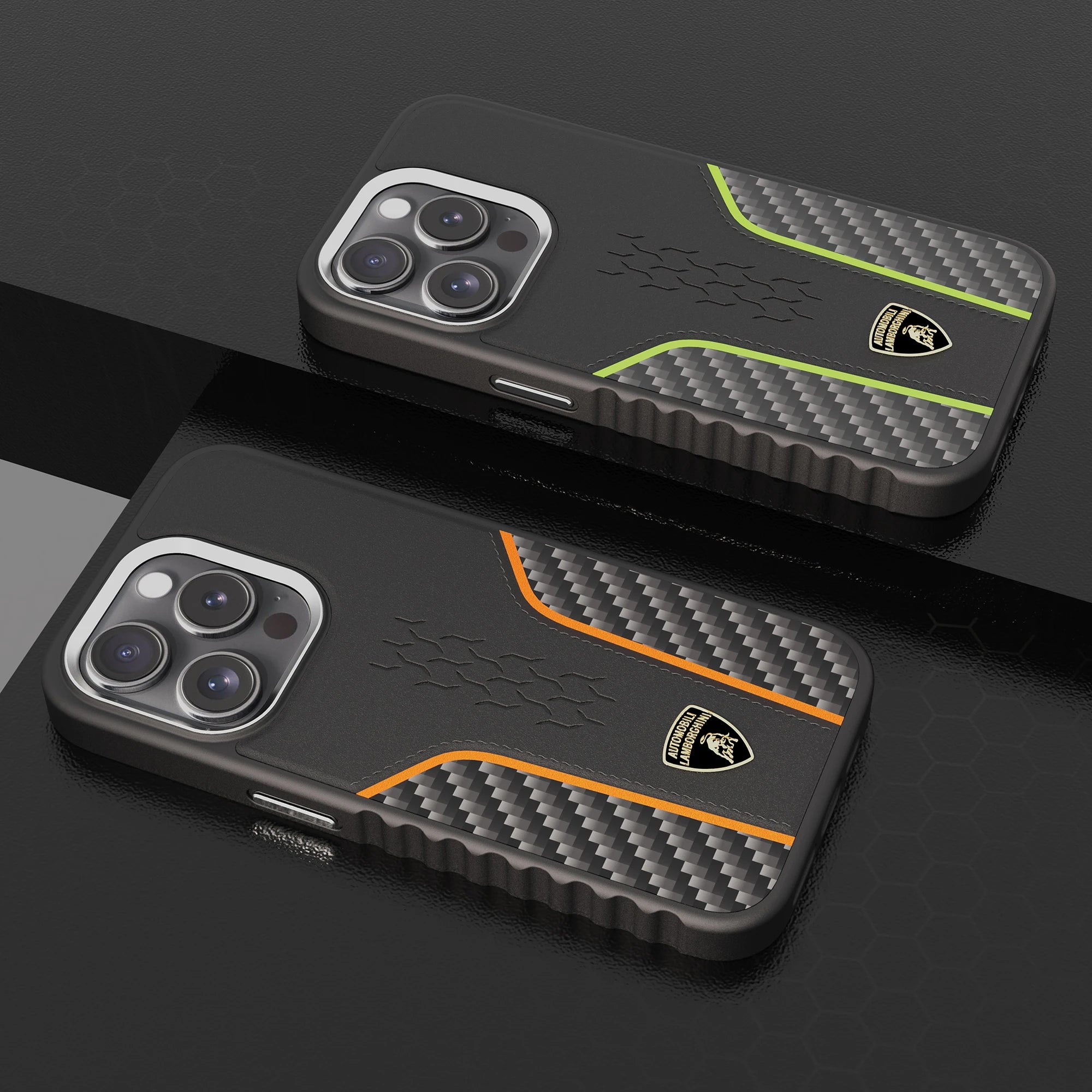 Lamborghini Carbon Fiber Leather Case for iPhone 4