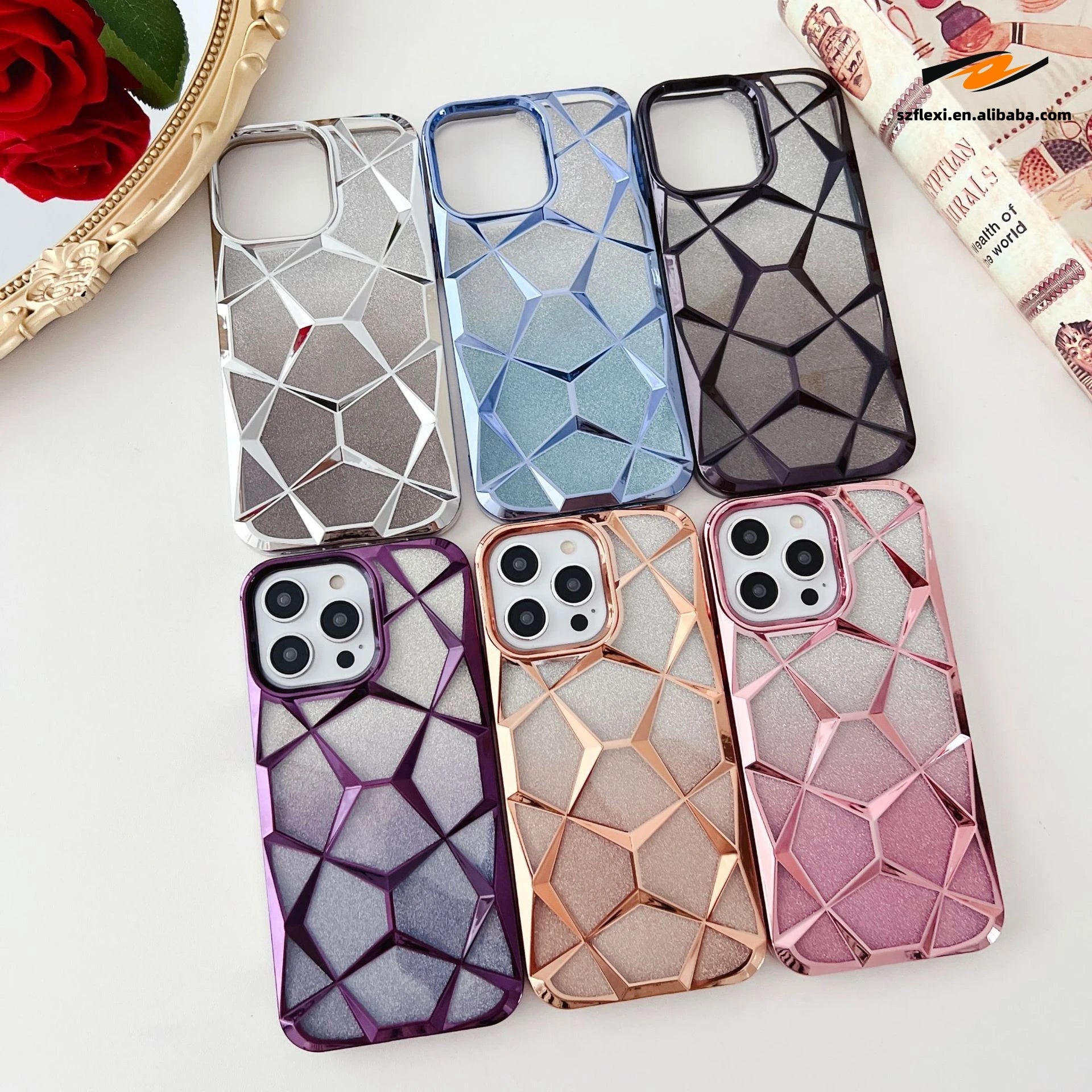 Lattice Design Phone Case for iPhone 15 Pro Max and More 7