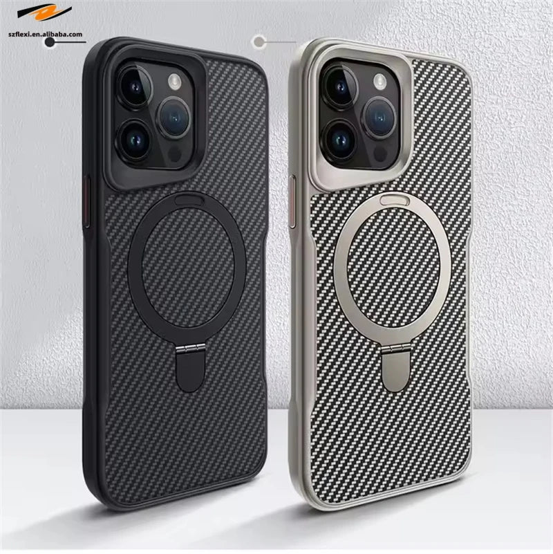 Magnetic Acrylic Phone Case with Metal Support for iPhone 1