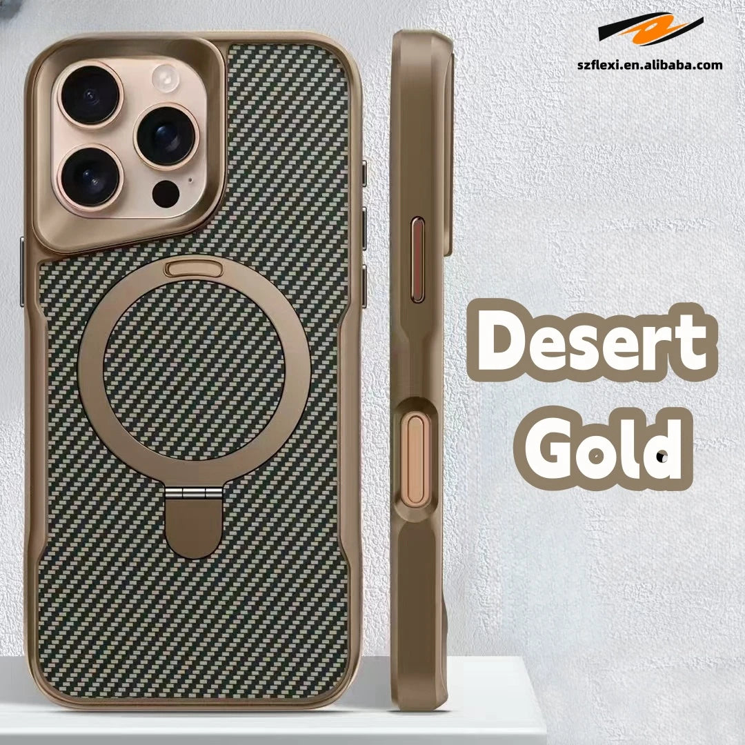 Magnetic Acrylic Phone Case with Metal Support for iPhone 2