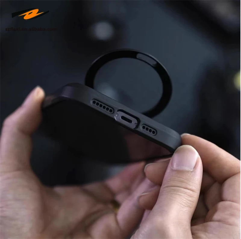 Magnetic Acrylic Phone Case with Metal Support for iPhone 4