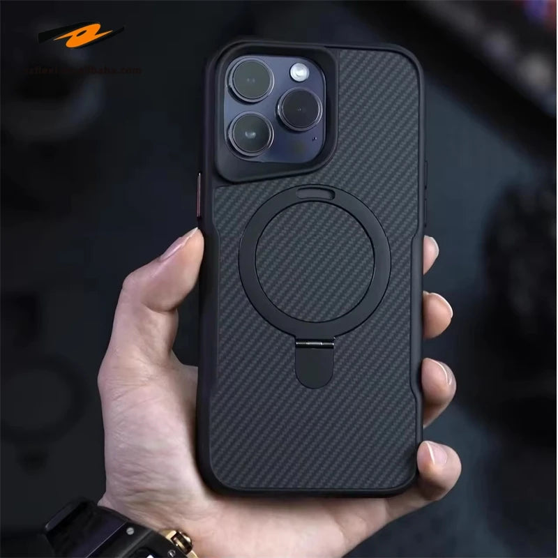 Magnetic Acrylic Phone Case with Metal Support for iPhone 6