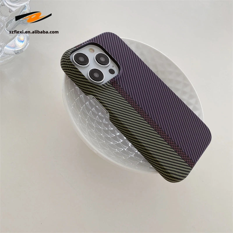 Magnetic Carbon Fiber Case for iPhone Models 3