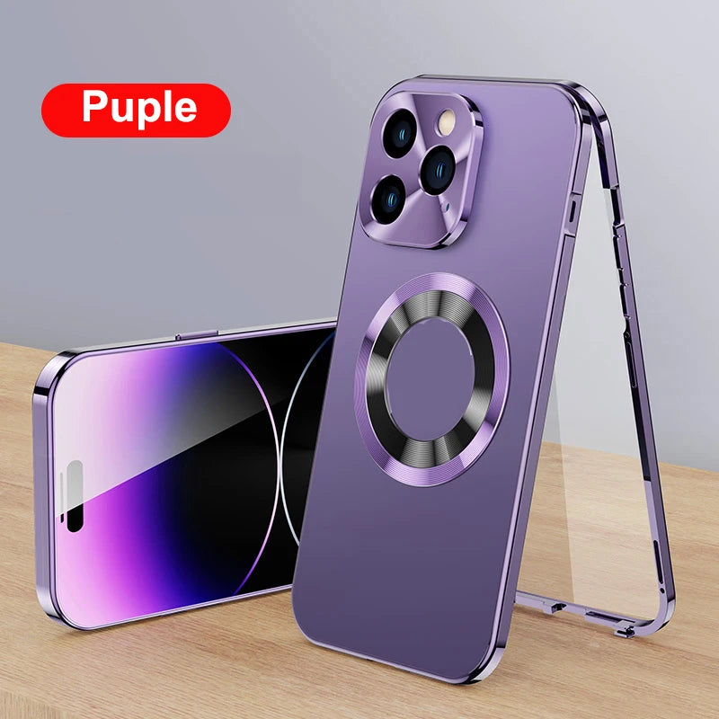 Magnetic Glass Phone Case for Various iPhone Models 10