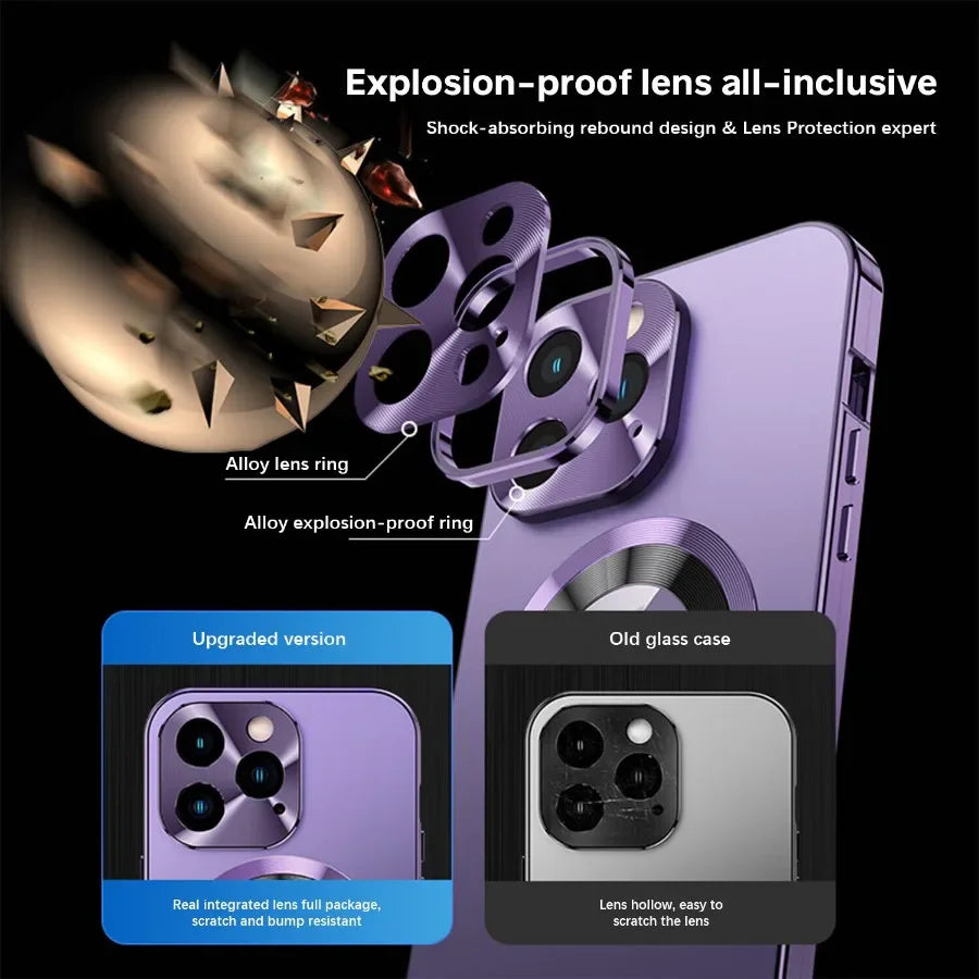 Magnetic Glass Phone Case for Various iPhone Models 3