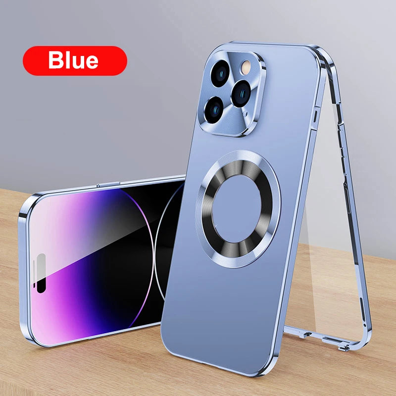 Magnetic Glass Phone Case for Various iPhone Models 6