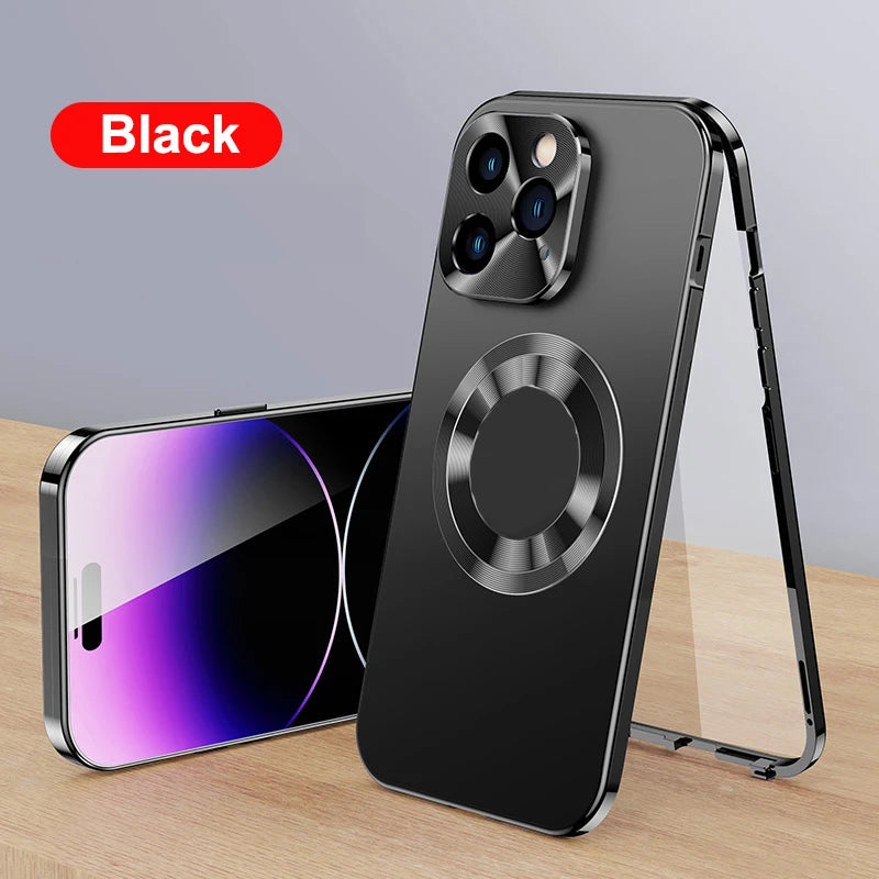 Magnetic Glass Phone Case for Various iPhone Models 7
