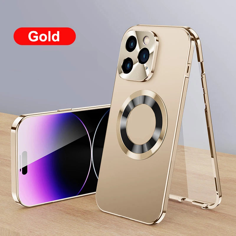 Magnetic Glass Phone Case for Various iPhone Models 8