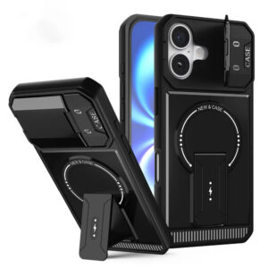 Magnetic Kickstand Case for iPhone with Lens Coverage 11
