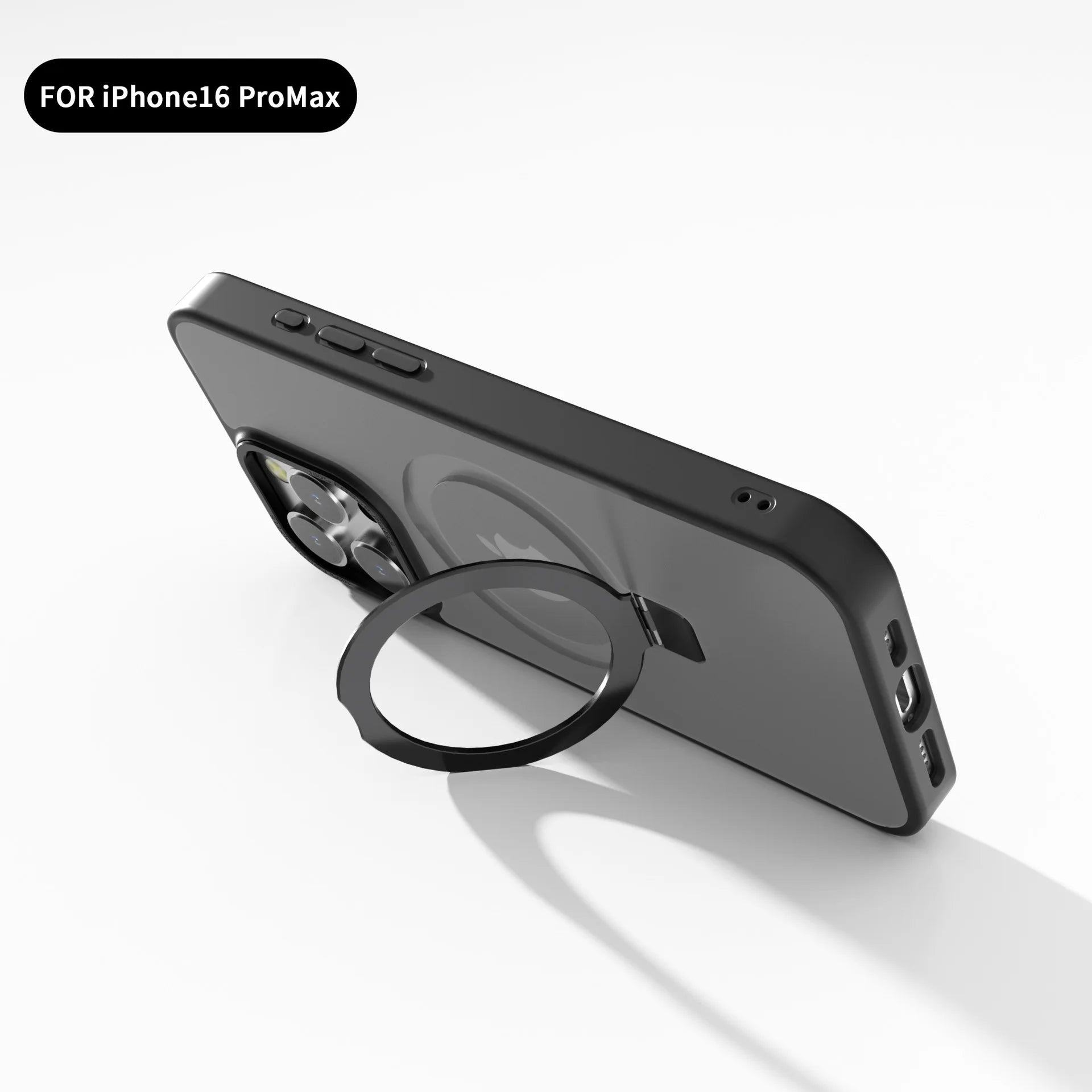 Magnetic Matte Black Phone Case with 360 Degree Stand for iPhone 3