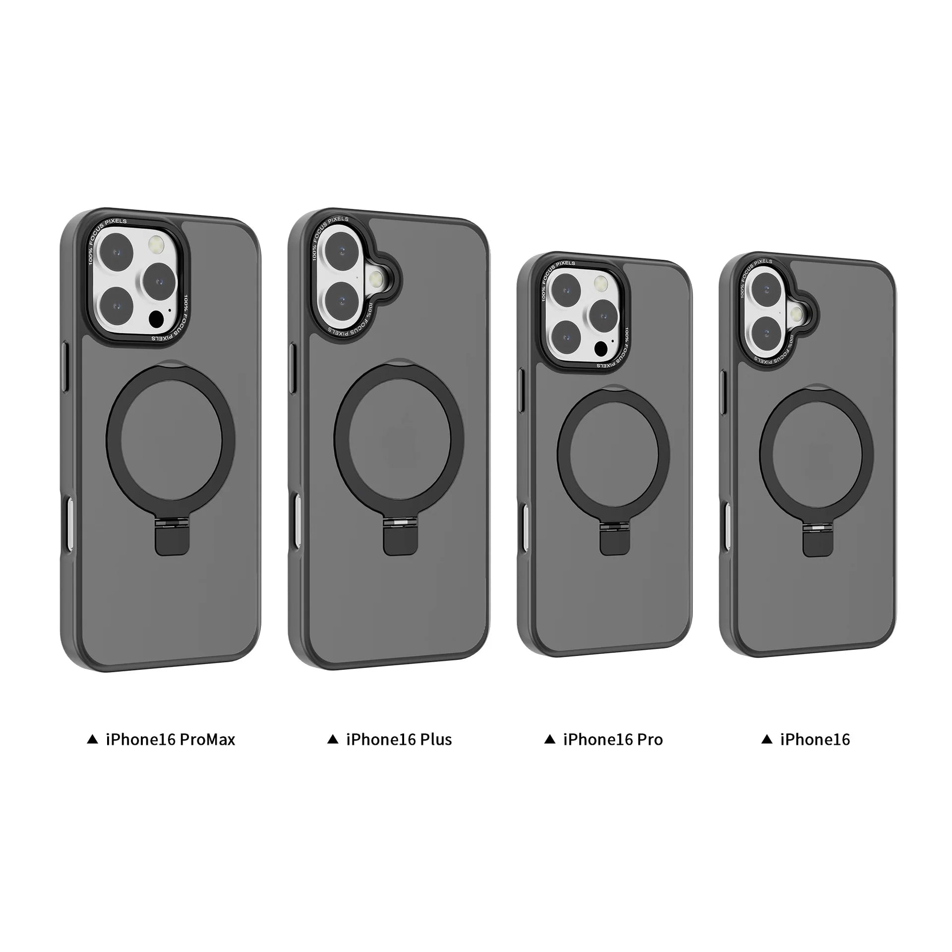 Magnetic Matte Black Phone Case with 360 Degree Stand for iPhone 4