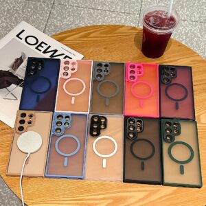 Magnetic Matte Phone Case with Lens Protector for Samsung