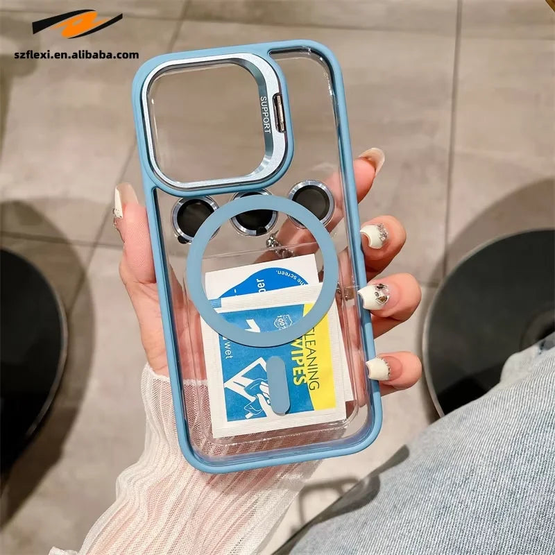 Magnetic Protective Case with Stand for iPhone Models 15