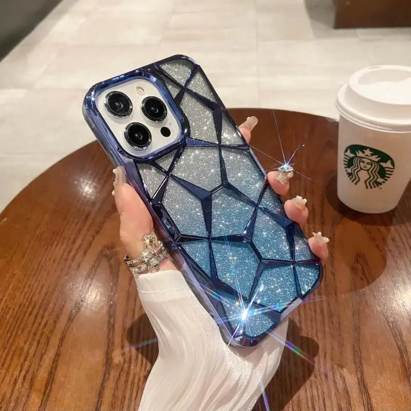 Marble Glitter TPU Case for iPhone 16 15 14 13 price in Bangladesh 9